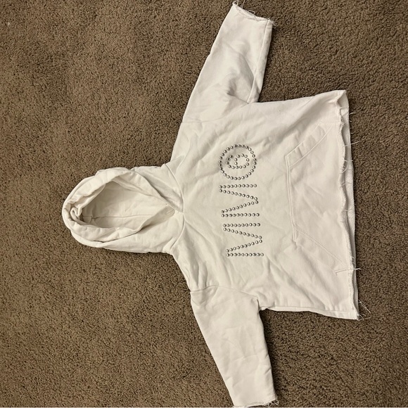 White Kids Hoodie with Embellished Design